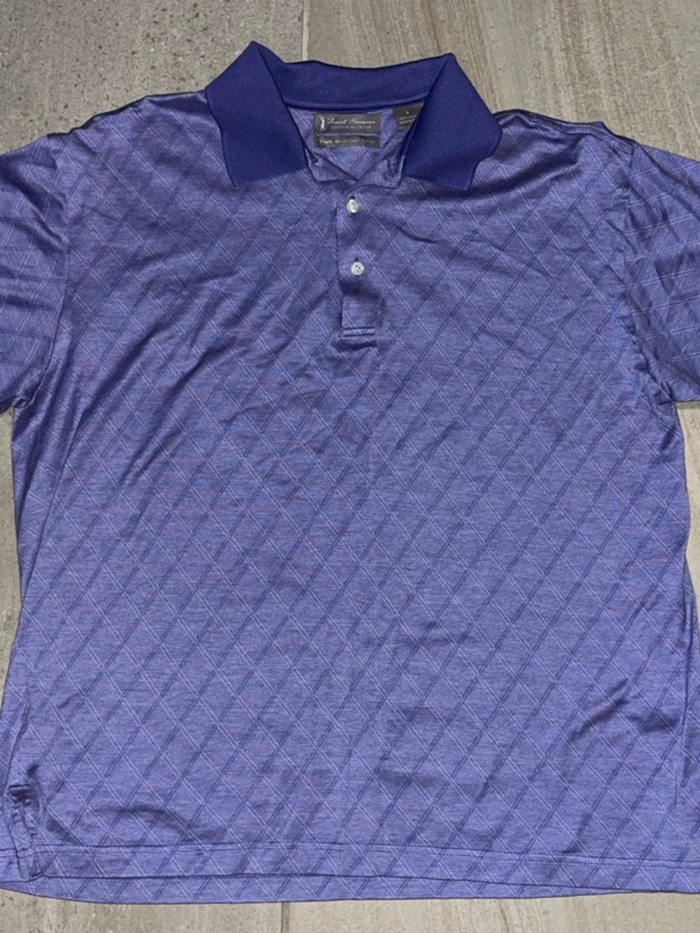 Daniel Cremieux Men's Golf Purple Short-Sleeve Diamond-Texture Polo